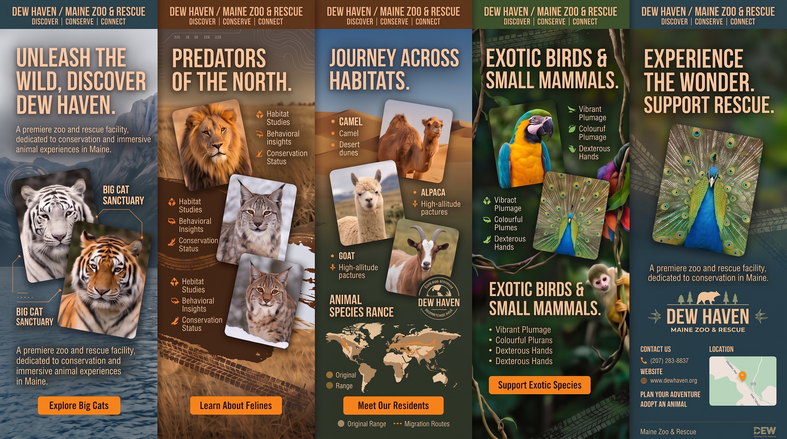 DEW Haven Sanctuary Showcase: Unleash the Wild, Predators of the North, Journey Across Habitats, Exotic Birds & Small Mammals, Experience the Wonder